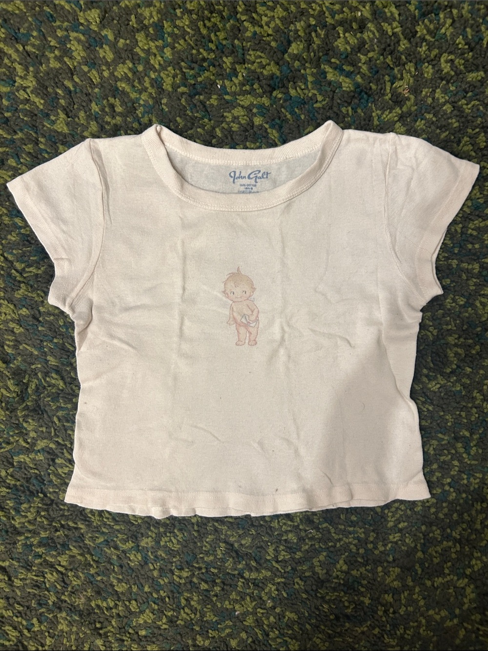 John Galt Angel Baby Graphic Cropped Tee